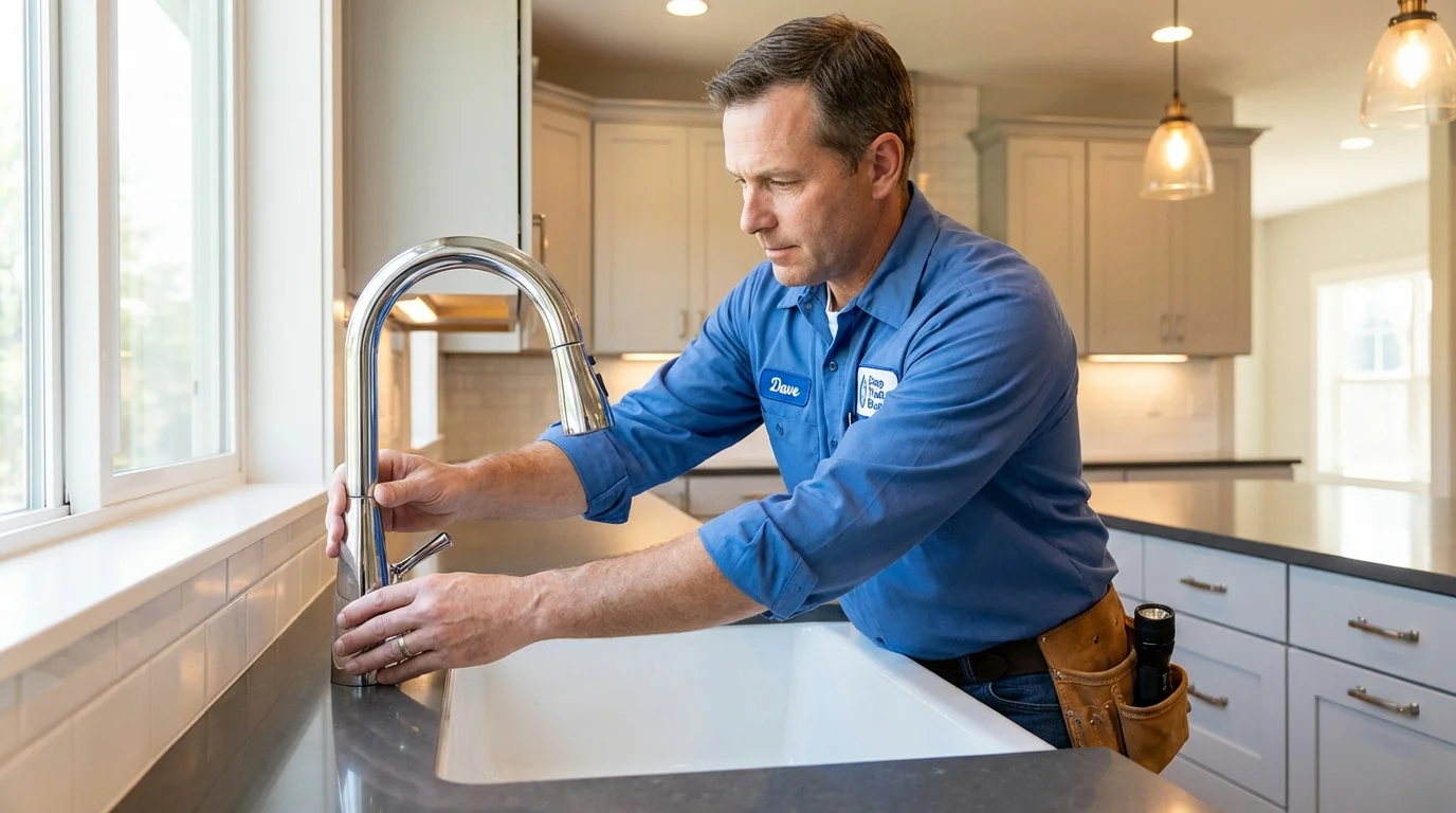 Kitchen faucet installation by Johns Plumbing LLC in Moyock